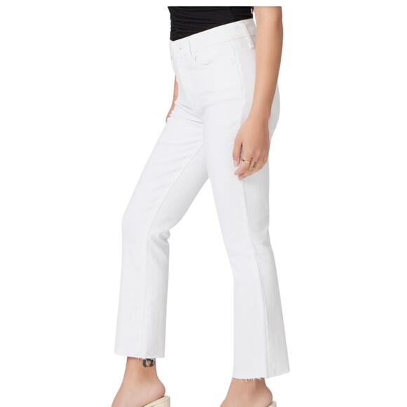 Paige Cindy Crop Denim Jeans Raw Hem Comfort Stretch Straight Fit  Mid Rise 27 - Picture 12 of 12